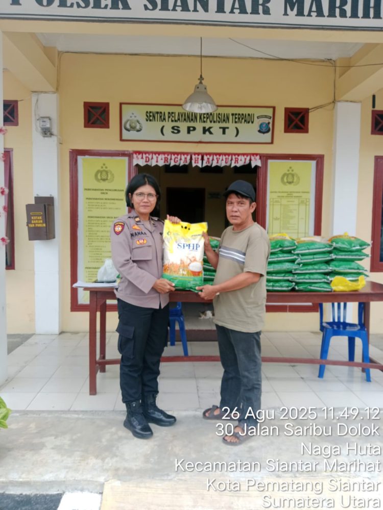 Polsek Siantar Marihat melaksanakan kegiatan Gerakan Pangan Murah (GPM) kepada masyarakat, pada Selasa (26/8/2025) pagi.