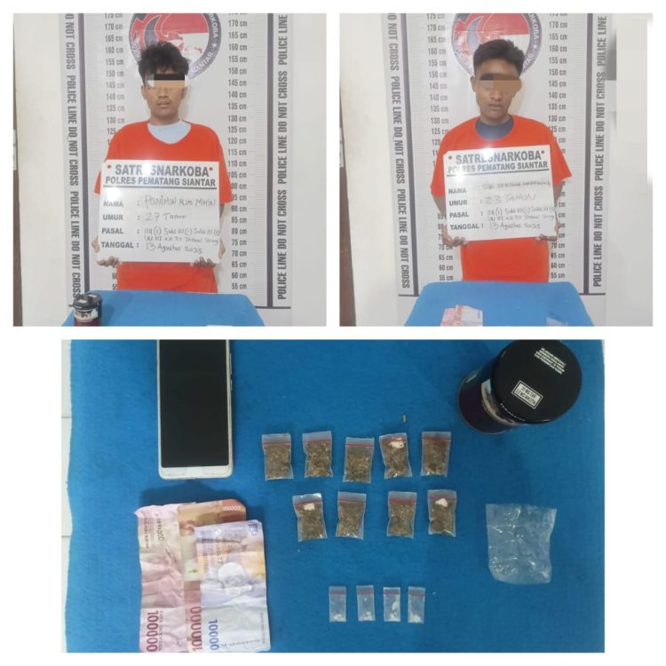 Foto kedua tersangka dan barang bukti yang diamankan Polisi.