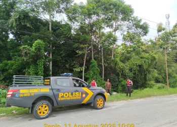 Satuan Samapta Polres melaksanakan patroli guna pengendalian dan pencegahan terjadinya Kebakaran Hutan dan Lahan (Karhutla), di wilayah hukum Polres Pematangsiantar, pada Senin (11/8/2025) pagi.