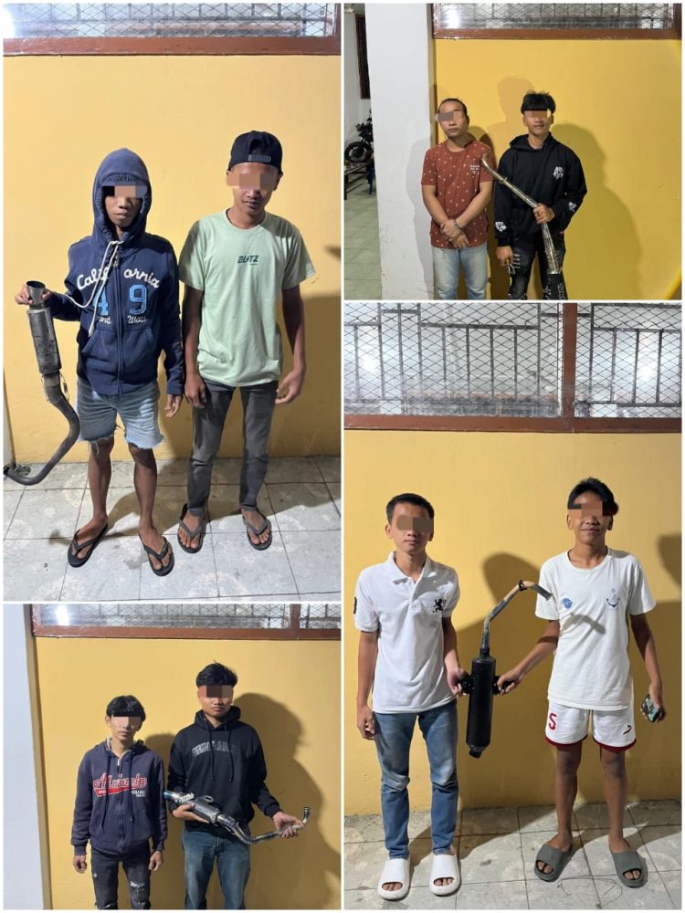 Polres Pematangsiantar menindak 4 sepeda motor knalpot brong.