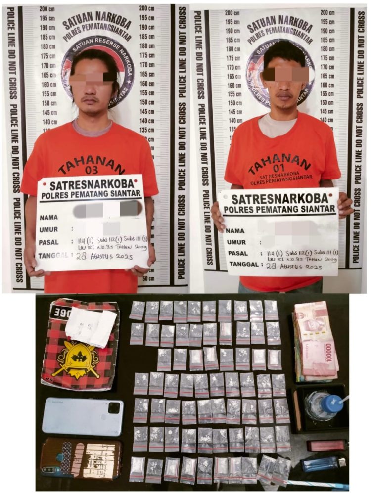 Foto kedua tersangka dan barang bukti yang  diamankan Polisi.