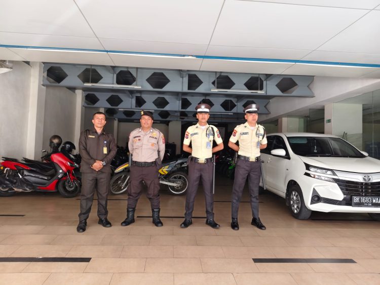 Personil Satuan Samapta Polres Pematangsiantar melaksanakan patroli pengamaan objek vital, pada Senin (1/9/2025) pagi.