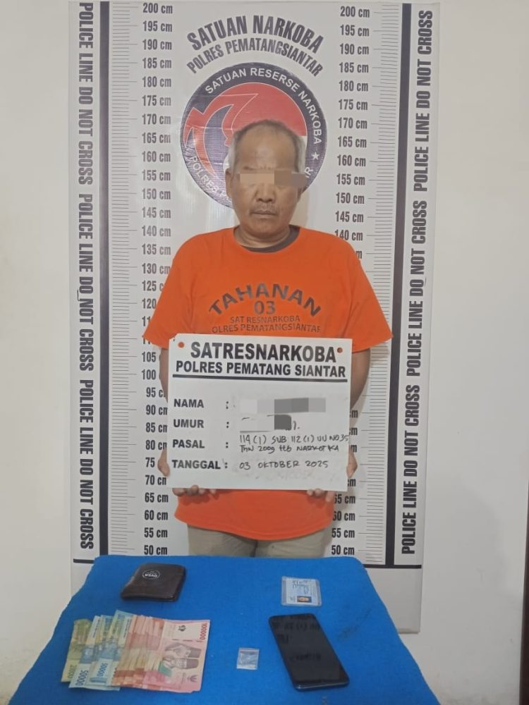 Foto tersangka dan barang bukti yang diamankan Polres Pematangsiantar.