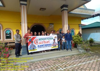Polsek Siantar Marihat menggelar kegiatan Minggu Kasih Curhat Kamtibmas, di Gereja HKBP Jalan Cornel Simanjuntak.