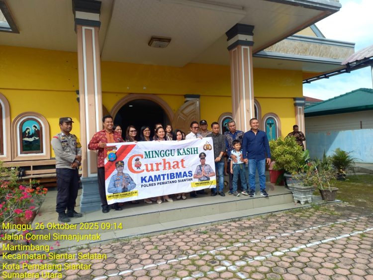 Polsek Siantar Marihat menggelar kegiatan Minggu Kasih Curhat Kamtibmas, di Gereja HKBP Jalan Cornel Simanjuntak.