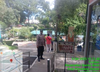 Polsek Siantar Barat menggelar patroli rutin, di tempat wisata, di wilayah hukum Polsek Siantar Barat, pada Minggu (5/10/2025) pagi.