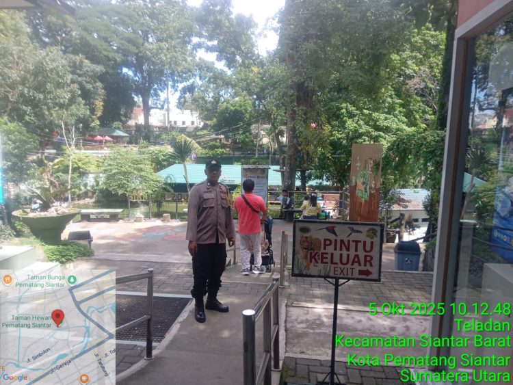 Polsek Siantar Barat menggelar patroli rutin, di tempat wisata, di wilayah hukum Polsek Siantar Barat, pada Minggu (5/10/2025) pagi.