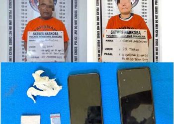 Foto kedua tersangka dan barng bukti yang diamankan Polisi.