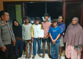 Ke empat remaja yang diamankan.