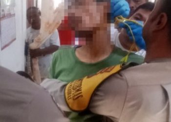 Foto korban saat masih di lokasi kejadian.