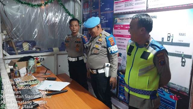 Kasi Propam Polres Pematangsiantar dampingi Tim Bid Propam Polda Sumut Cek Pospam.