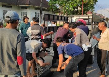 Darah Bercecer di Jalan Sidempuan Simpang Jalan Masjid, Siantar