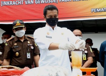 Walikota Pimpin Pemusnahan BB dari Hasil Kejahatan di Siantar