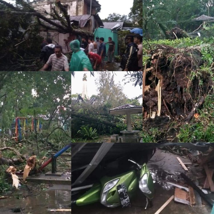 Siantar Banjir, Taman Bunga Porak-Poranda Dihantam Angin Kencang