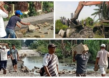Perbaiki Jalan 1 Km, Camat Hutabayu Raja dan Warga Silakkidir Galakkan Haroan Bolon