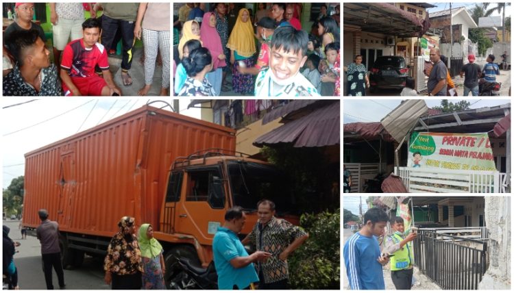 Rem Blong, Truk Tabrak 4 Rumah di Jalan Sempit Siantar