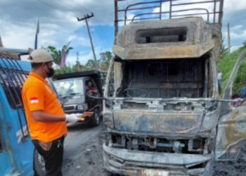 Gegara Puntung Rokok, Truk Terbakar di Simalungun, Dua Meninggal