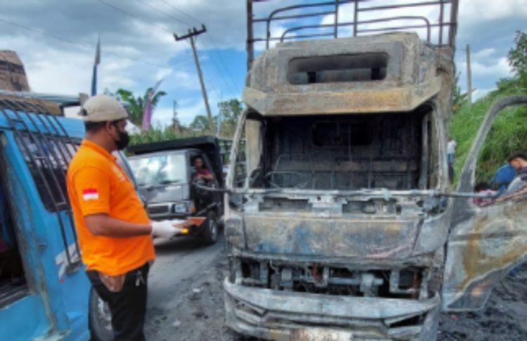 Gegara Puntung Rokok, Truk Terbakar di Simalungun, Dua Meninggal