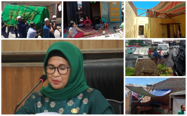 Plt Walikota Siantar dan Camat Pergi ke Padang, Korban Bencana Puting Beliung Menangis