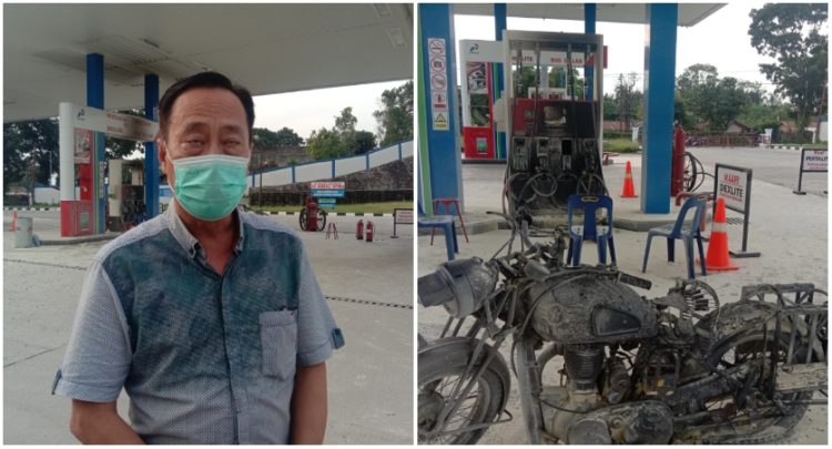 BSA Terbakar Saat Isi BBM, Karyawan SPBU Berhasil Padamkan Api dalam 15 Menit