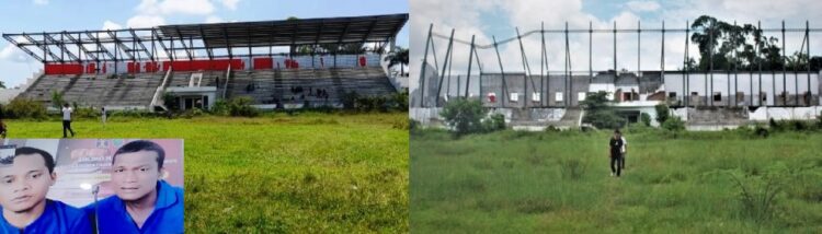 Kondisi stadion setelah dipreteli dan sebelum dipreteli serta kedua maling