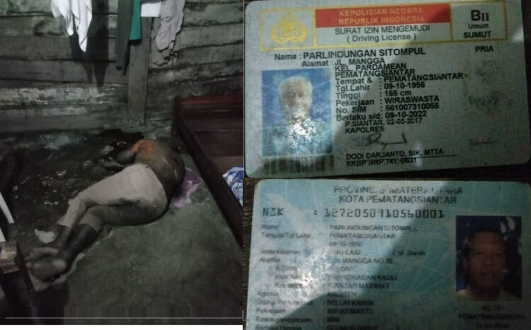 Korban saat ditemukan dan KTP serta SIM