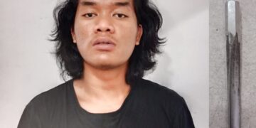 Pelaku dan barang bukti kunci T 
Foto: IST