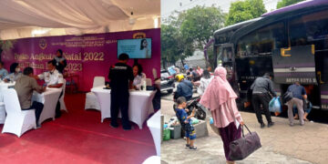 Para sopir yang menjalani test kesehatan
Suasana penumpang di stasiun bus antar kota
Foto: Amb