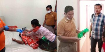 Pelaku memperagakan aksi pembunuhan dan menjalani pemeriksaan