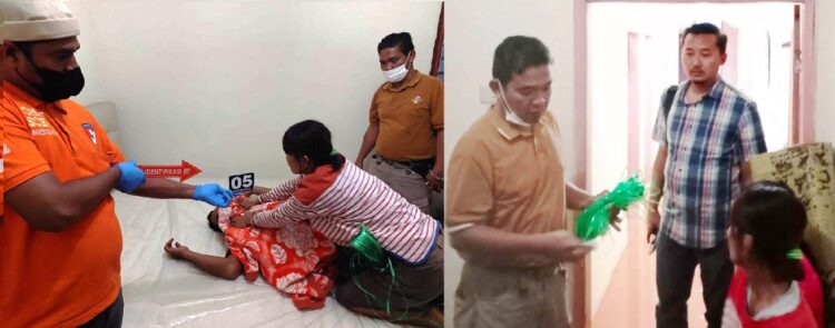 Pelaku memperagakan aksi pembunuhan dan menjalani pemeriksaan