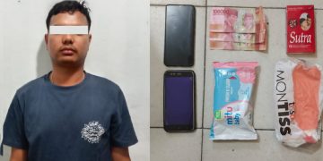 Pelaku bersama barang bukti
Foto: IST