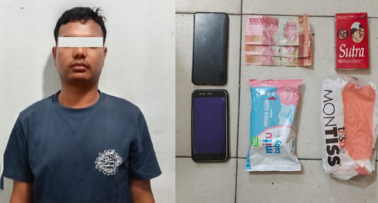Pelaku bersama barang bukti
Foto: IST