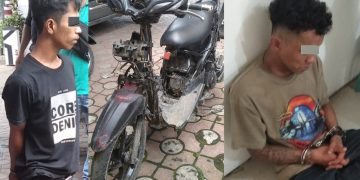 Kedua pelaku dan sepeda motor hasil curian
Foto: IST