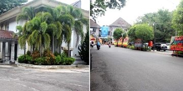 Kantor DPRD Siantar sepi dan papan bunga di luar kantor DPRD Siantar