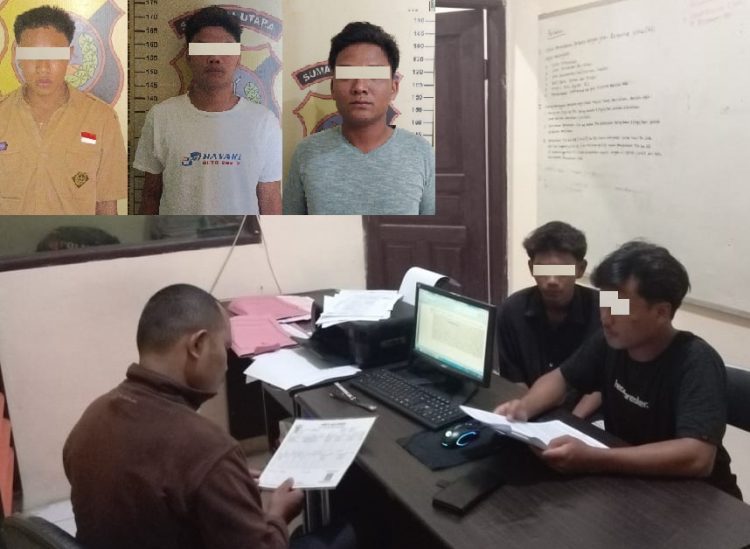 Dua dari tiga orang pelaku menjalani pemeriksaan dan tiga pelaku lainnya