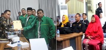 PPP dan Partai Ummat saat di KPU untuk penyerahan berkas Bacaleg