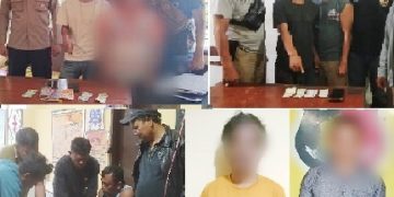 Para pelaku toge diapit para petugas