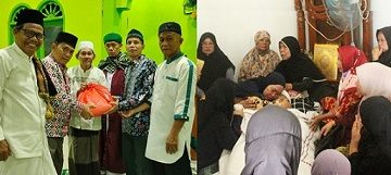 Almarhum H Badri Kaliman berkaca mata turut menya;lurkan bantuan kepada salah satu pengurus Masjid di Kota Siantar dan kondisi di rumah duka