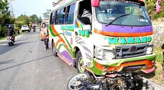 Tabrakan bus kontra sepeda motor