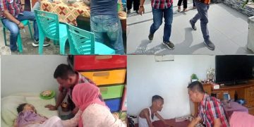 Andika Prayogi Sinaga saat membesuk warga yang sakit dan turut memanggul keranda jenazah orang meninggal