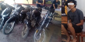 Barang bukti dan pelaku.