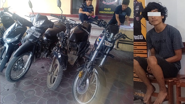 Barang bukti dan pelaku.