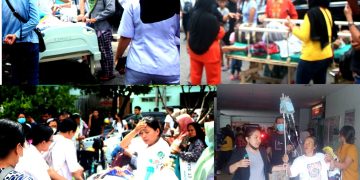 Pasien yang dievakuasi dari ruang inap