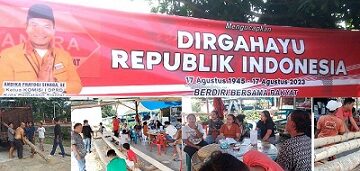 Persiapan menyambut HUT Kemerdekaan RI ke 78 di Lapangan Kayu