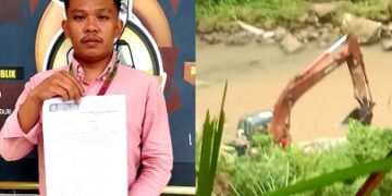 Ardiansyah perlihatkan surat pemberitahuan aksi dan Galian C