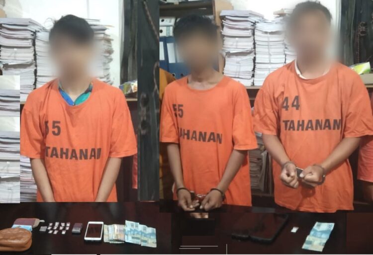 Ketiga pemain Narkoba dan barang bukti