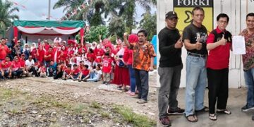 Keluarga besar Pemuda Pancasila Siantar Barat dan Pengurus Pengcab Karate Kala Hitam Kota Siantar