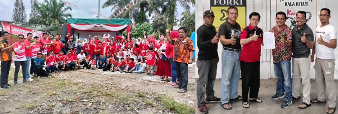 Keluarga besar Pemuda Pancasila Siantar Barat dan Pengurus Pengcab Karate Kala Hitam Kota Siantar