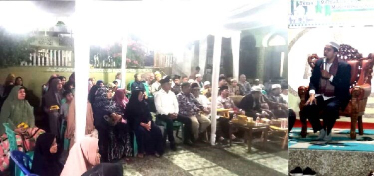 Para undangan perayaan Maulid khusu mendengar tausiah Al Ustadz Ikrar Anshori