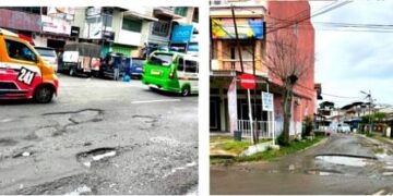 Kondisi jalan rusak di sejumlah lokasi Kota Siantar
